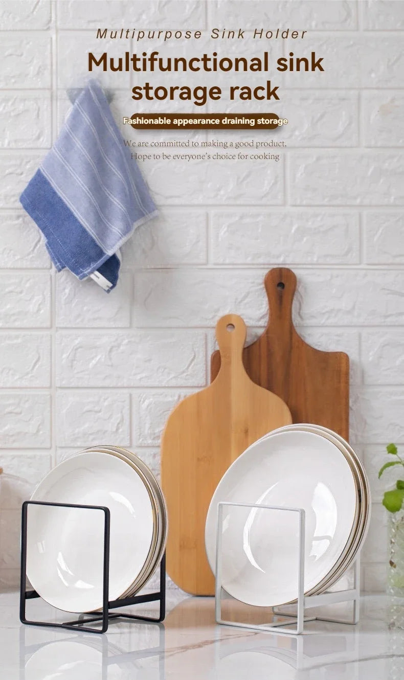 Kitchen Rack Dish Storage Rack Cabinet Dish Rack Dinner Plate Drain Rack Countertop Rack Plate Iron